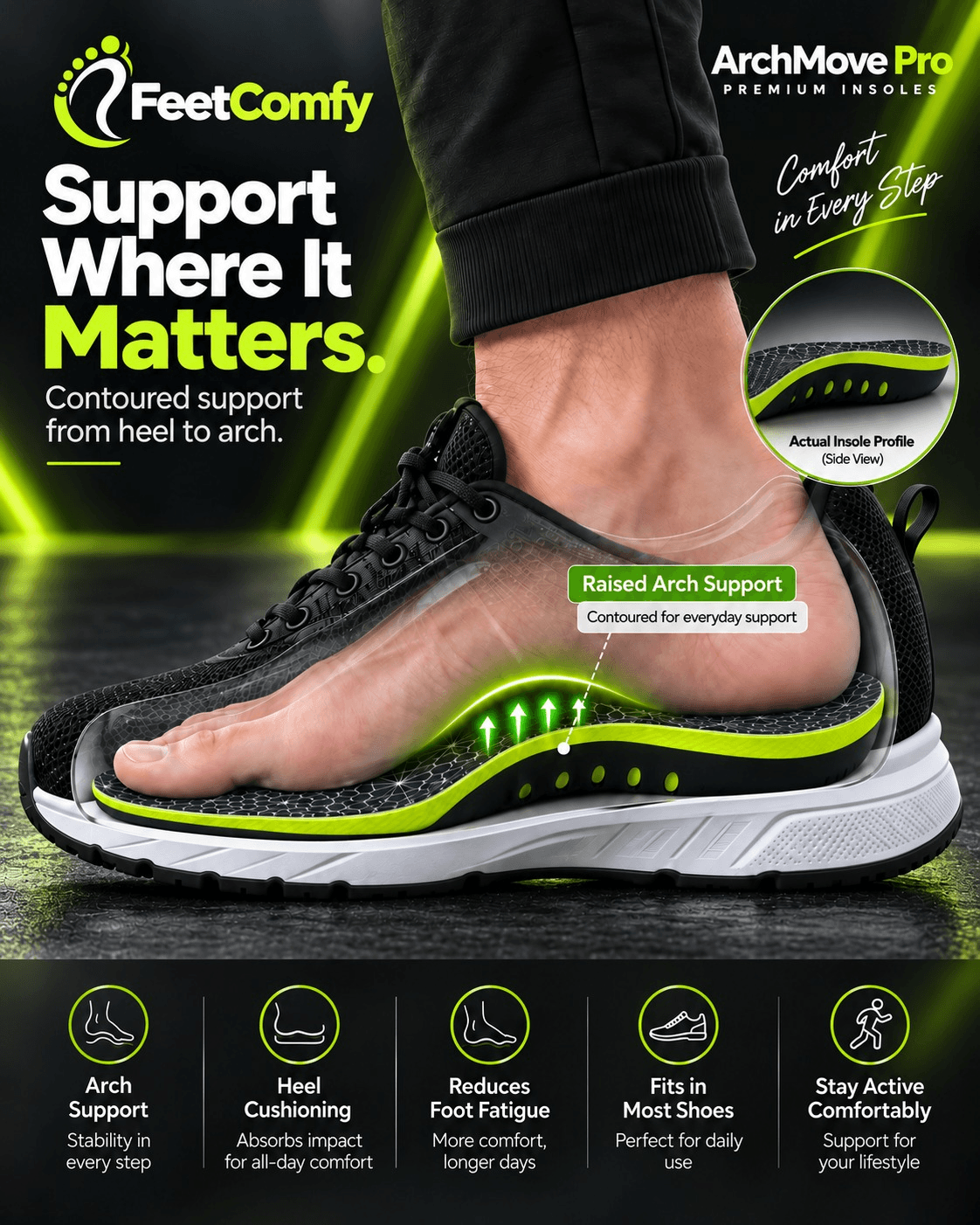 FeetComfy ArchMove Pro Insole